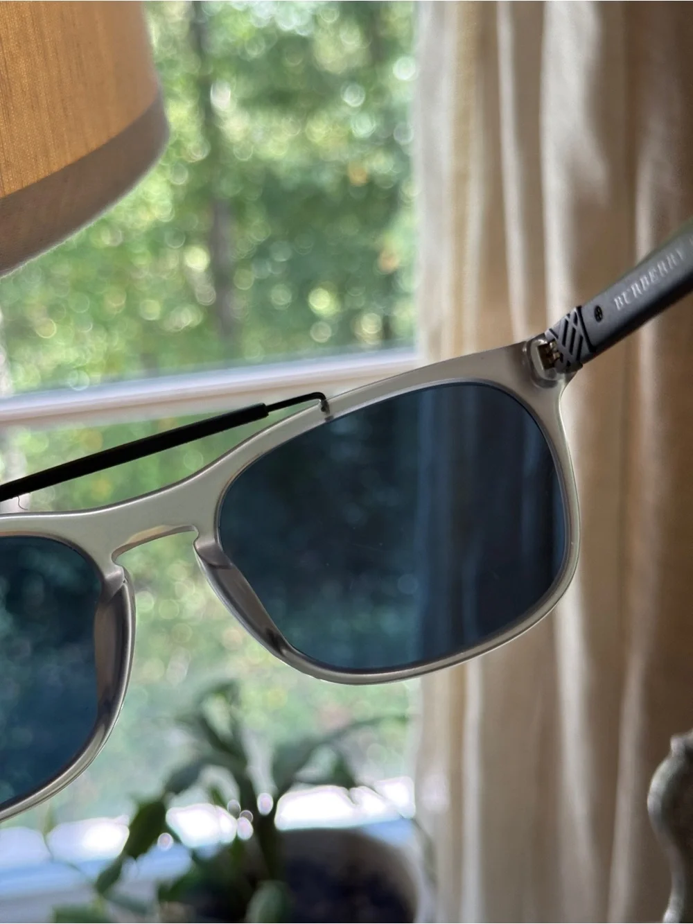 Burberry Black and Gray Sunglasses with Case